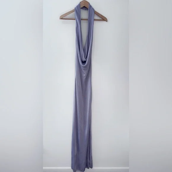 Helsa Revolve Aaliyah Lavender Knit Convertible Halter Backless Maxi Dress Sz M - Picture 2 of 10